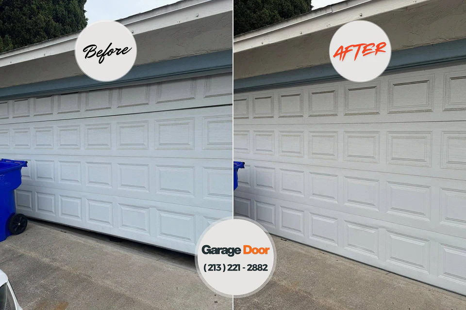Before and after: garage door repair Galveston, IN